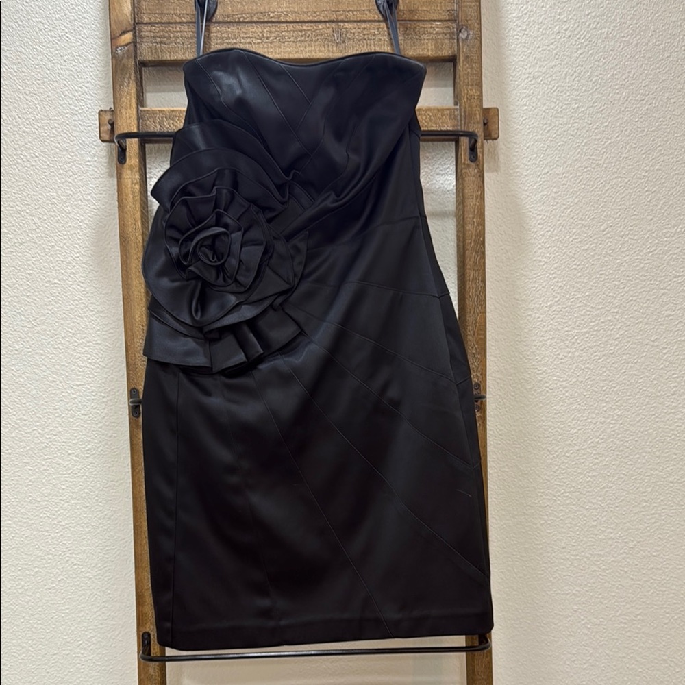 White House Black Market Black Strapless Sheath Dress